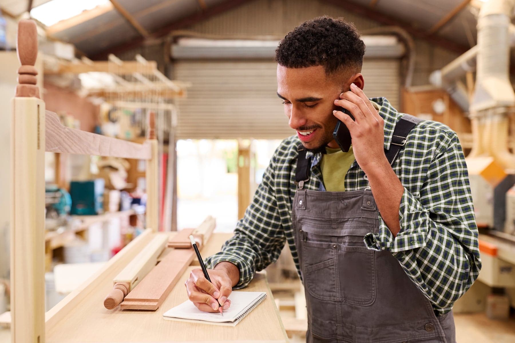A small business owner at work.