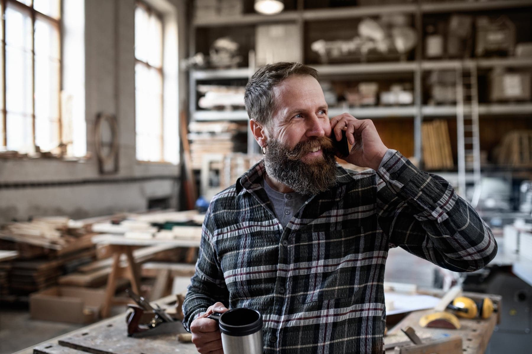 A small business owner at work.
